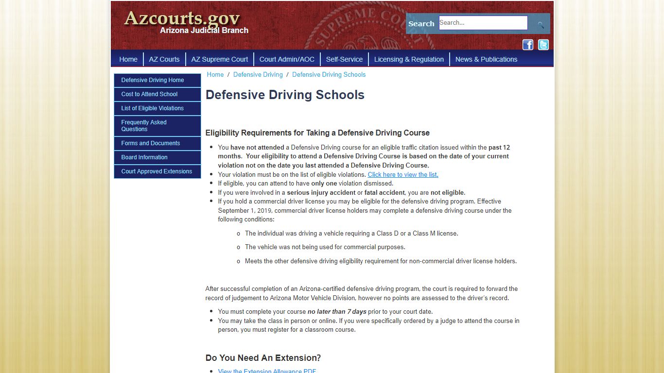Defensive Driving > Defensive Driving Schools